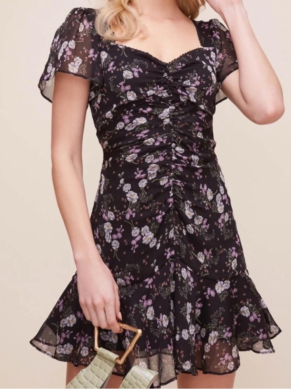 ASTR 🌸 So Smitten Floral Print Ruched Dress - Picture 2 of 7